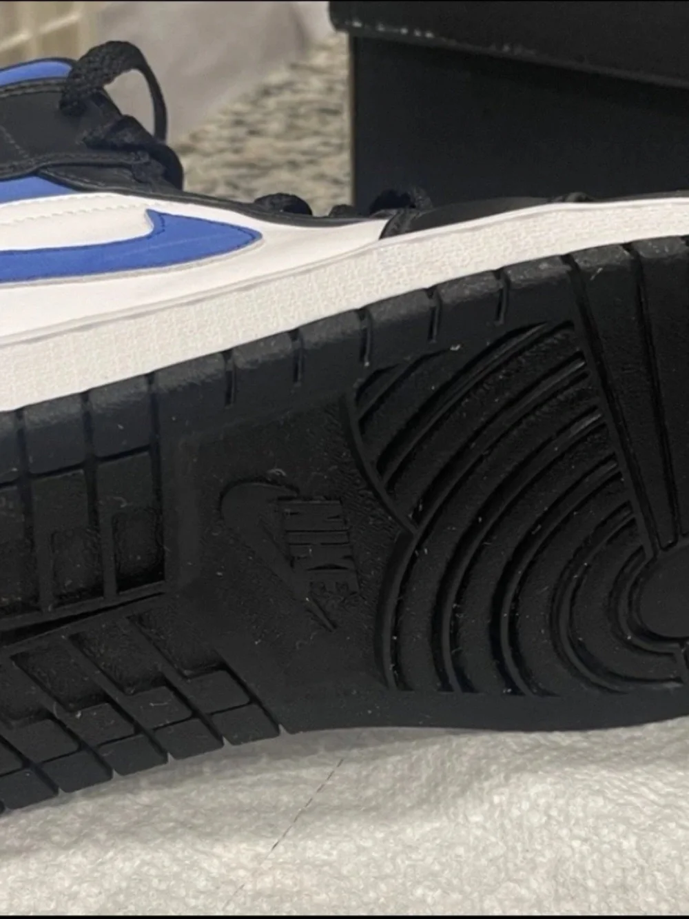Jordan Air Jordan 1 Mid Racer Blue Black White Colorblock Sneaker Size 10 W/Box
